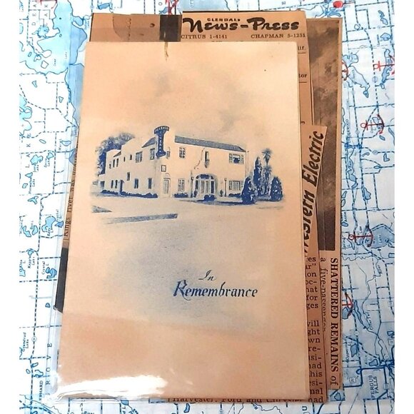 Vintage Business Card Airplane Crash Mercer Inc. C. "Red" Breckin 1940s 7pc Set - Picture 3 of 4